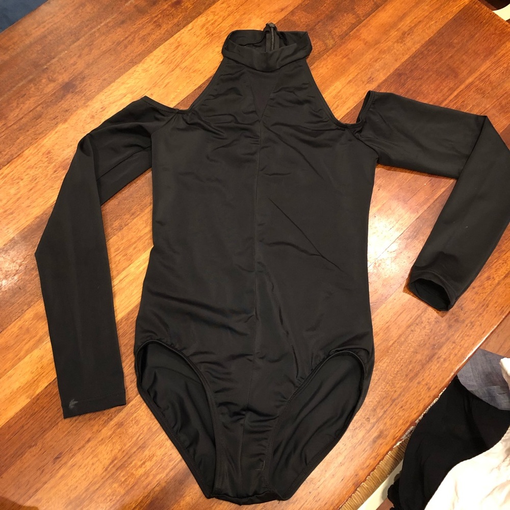 Black leotard.